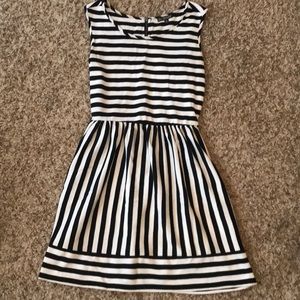 Black and white striped dress